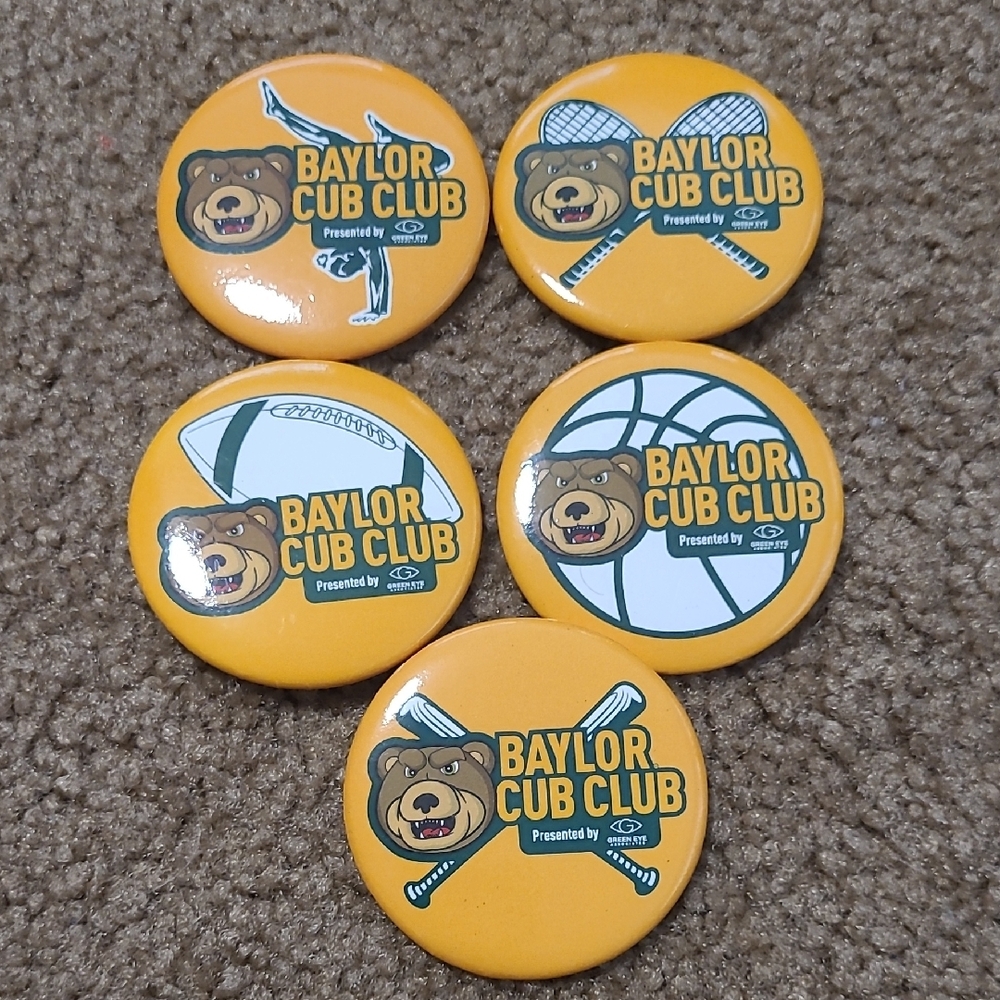 Baylor Cub Club Sports Button Collection